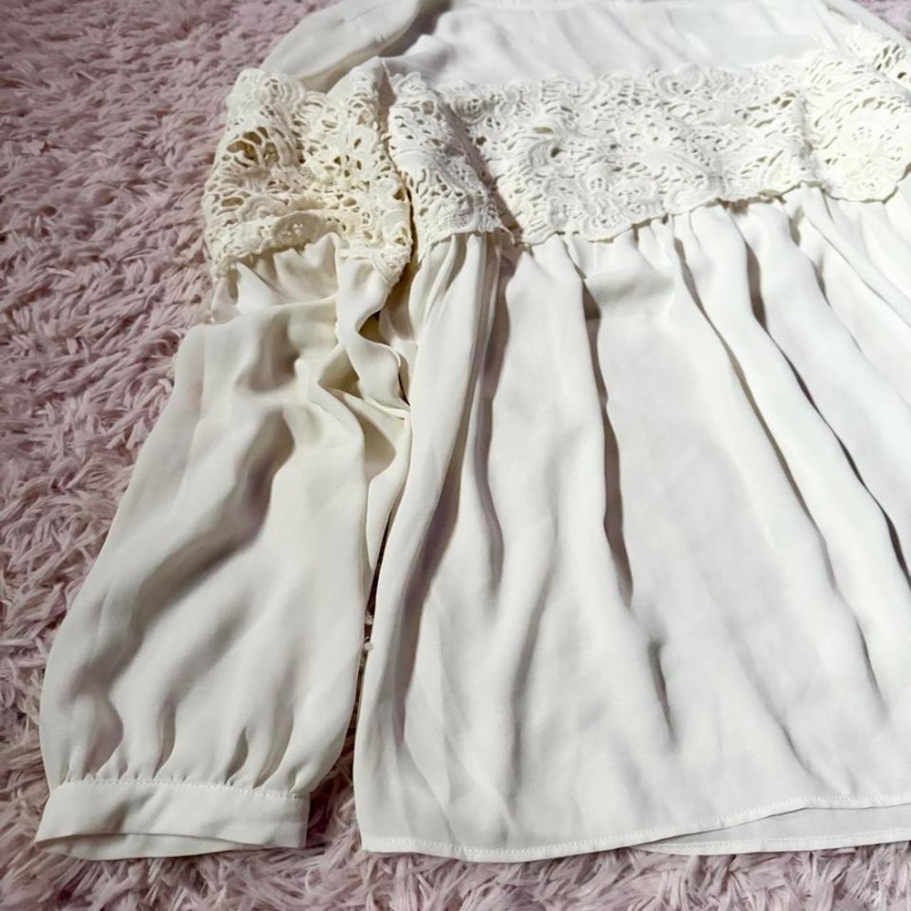 Whimsical Feminine Soft Girl Romantic Renaissance Lace Fairy Core Top Womens M - Picture 4 of 7